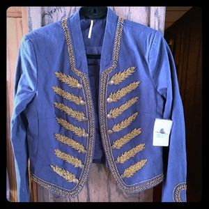 Military Linen wool blend Blazer Freepeople